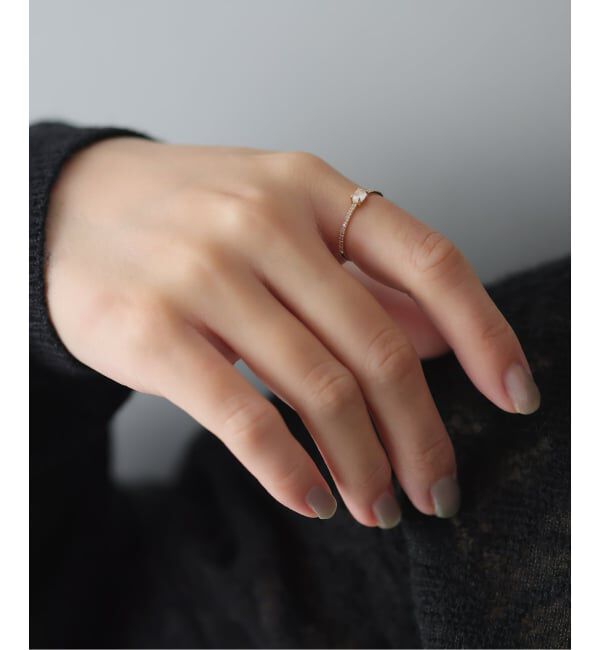 Lilas by Spick&Span「OVムーンストーンメレダイヤリング K10」|リング|