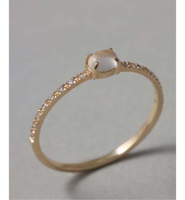 Lilas by Spick&Span「OVムーンストーンメレダイヤリング K10」|リング|