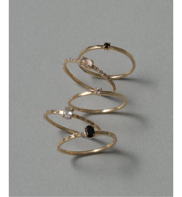 Lilas by Spick&Span「OVムーンストーンメレダイヤリング K10」|リング|