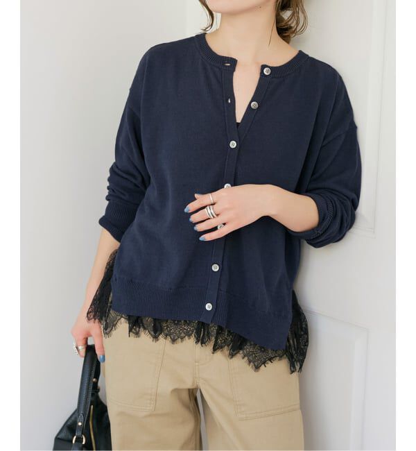 Spick and Span「レースドッキング2WAYカーディガン」|カーディガン|