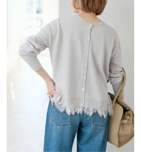 Spick and Span「レースドッキング2WAYカーディガン」|カーディガン|