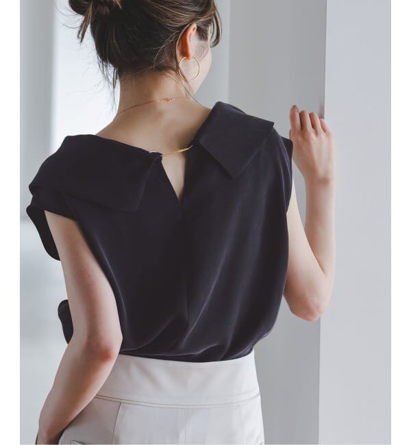 NOBLE「《予約》ヘビーキュプラオフタートルカラーブラウス」|シャツ・ブラウス|