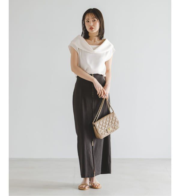 NOBLE「《予約》ヘビーキュプラオフタートルカラーブラウス」|シャツ・ブラウス|