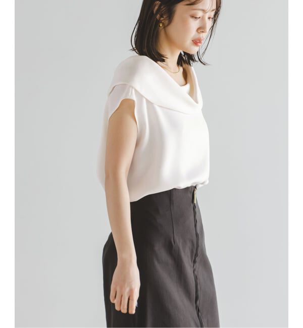 NOBLE「《予約》ヘビーキュプラオフタートルカラーブラウス」|シャツ・ブラウス|