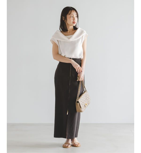 NOBLE「《予約》ヘビーキュプラオフタートルカラーブラウス」|シャツ・ブラウス|