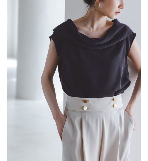 NOBLE「《予約》ヘビーキュプラオフタートルカラーブラウス」|シャツ・ブラウス|