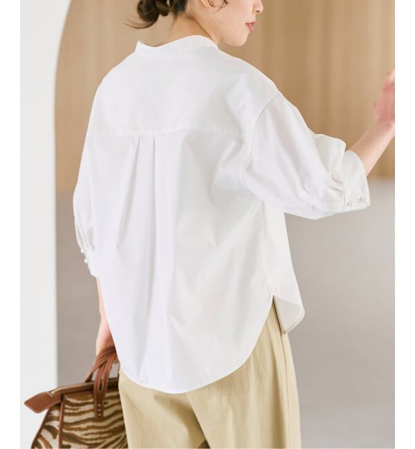 Spick and Span「《WEB限定 / 追加2予約》パールボタンギャザースリーブシャツ」|シャツ・ブラウス|