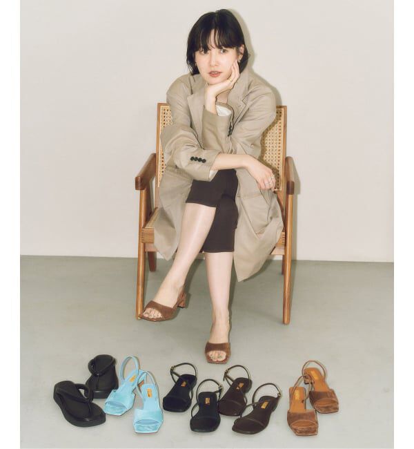 GRISE「《予約》MIDORI UEEDA&times;GRISEナローストラップフラットサンダル」|サンダル|