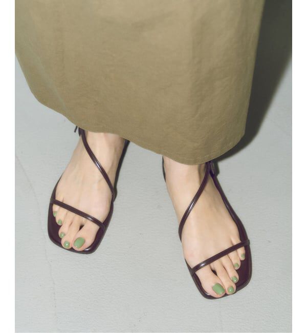 GRISE「《予約》MIDORI UEEDA&times;GRISEナローストラップフラットサンダル」|サンダル|ブラウン