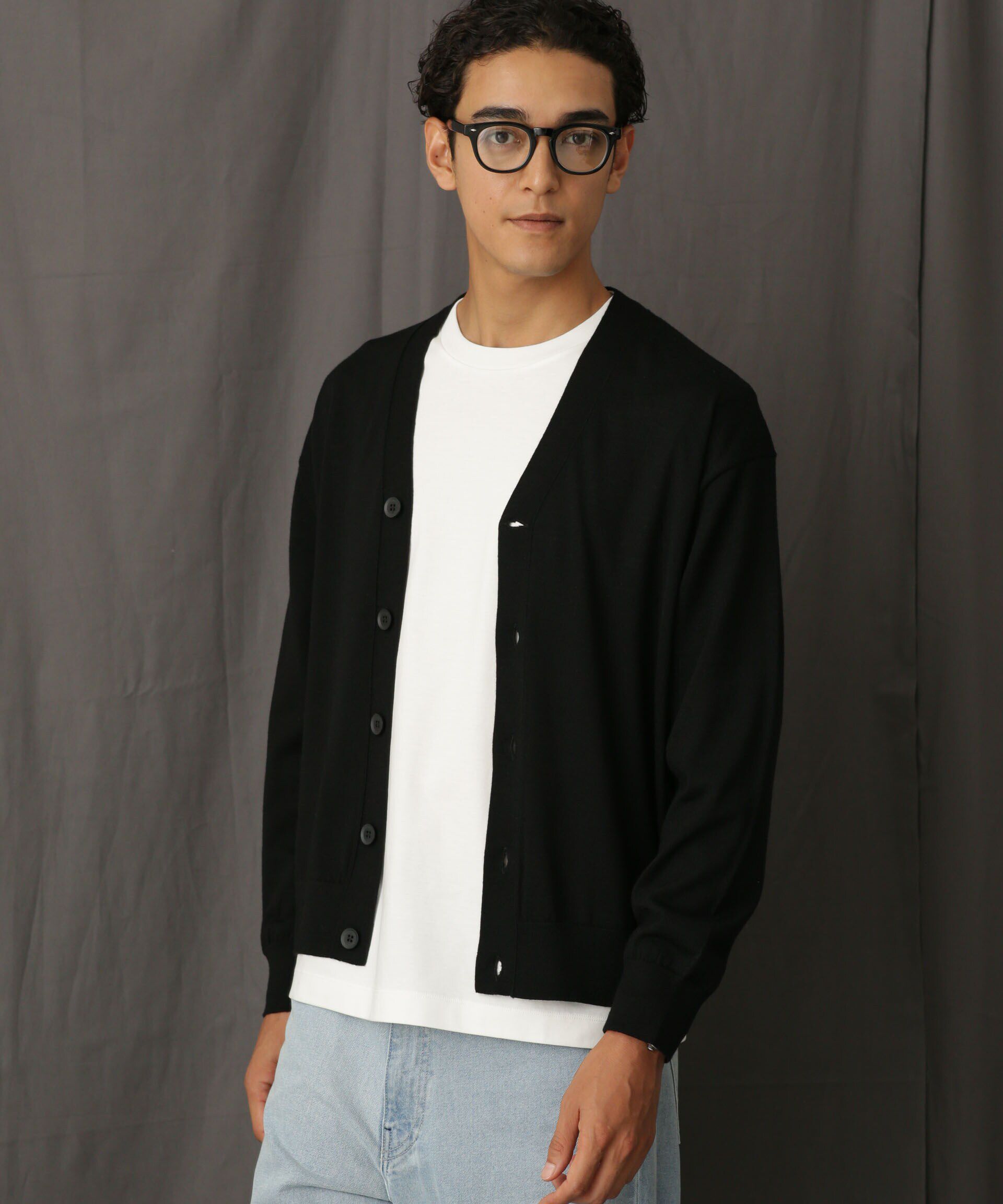 nano･universe「「毛玉レスニット」 ファインゲージＶカーディガン」|ニット・セーター|