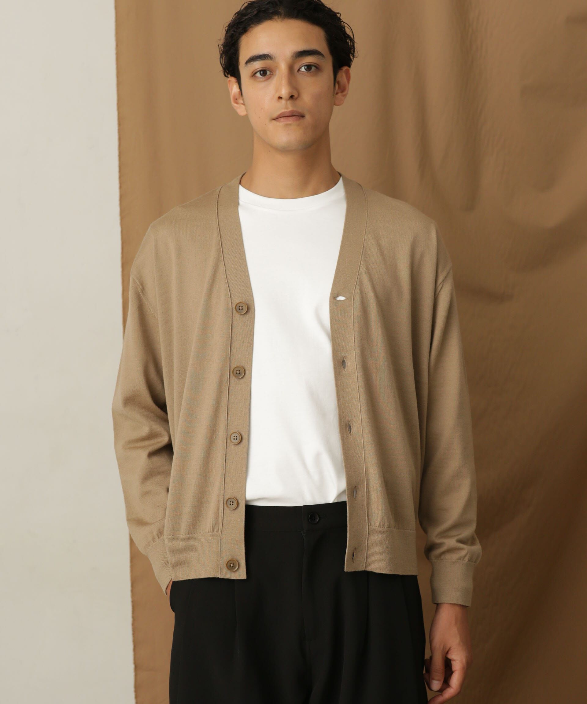 nano･universe「「毛玉レスニット」 ファインゲージＶカーディガン」|ニット・セーター|