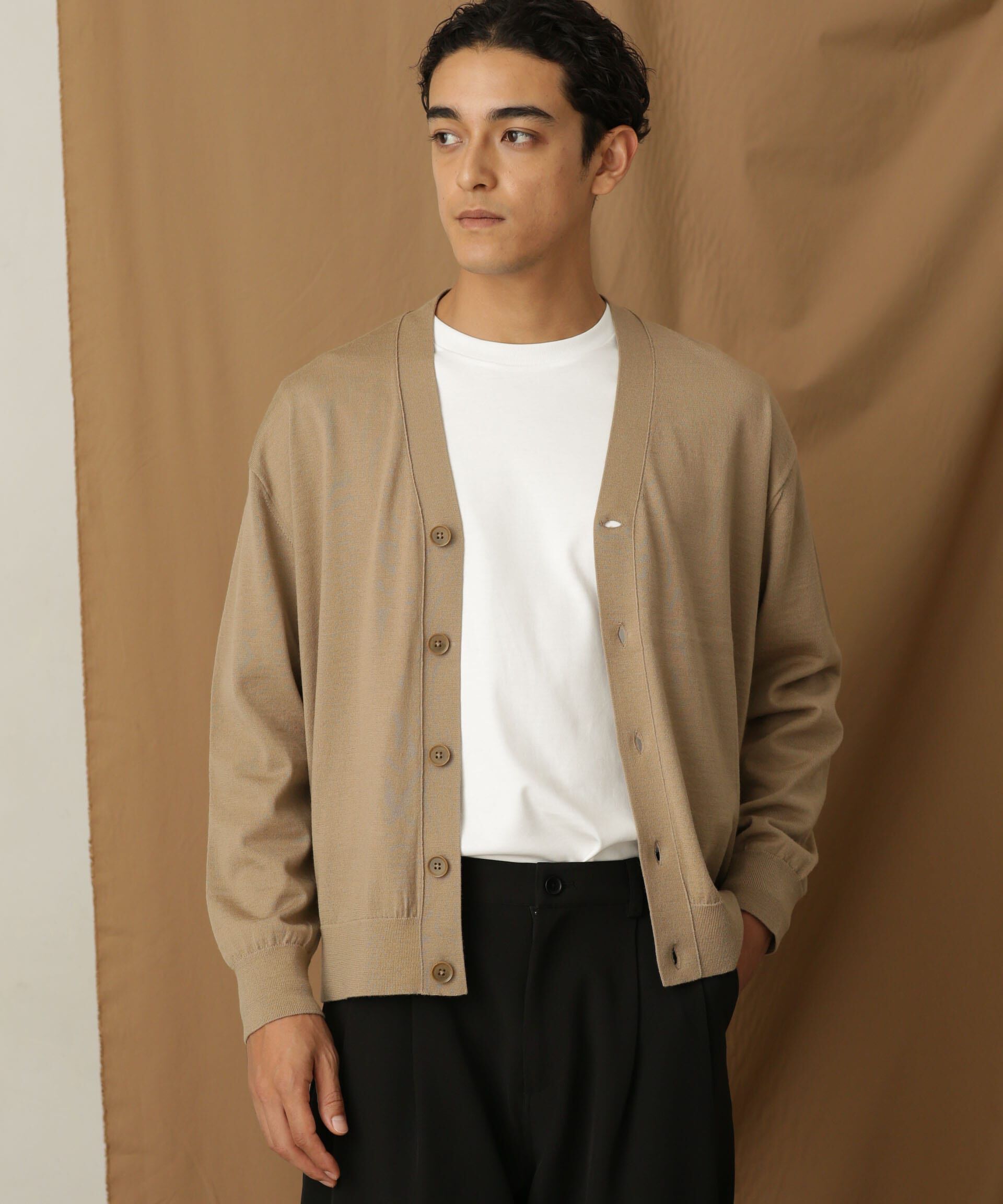 nano･universe「「毛玉レスニット」 ファインゲージＶカーディガン」|ニット・セーター|