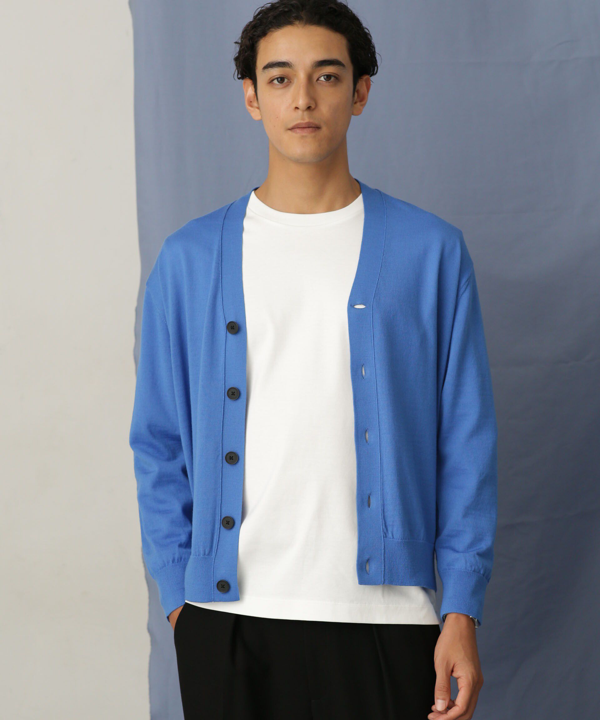 nano･universe「「毛玉レスニット」 ファインゲージＶカーディガン」|ニット・セーター|