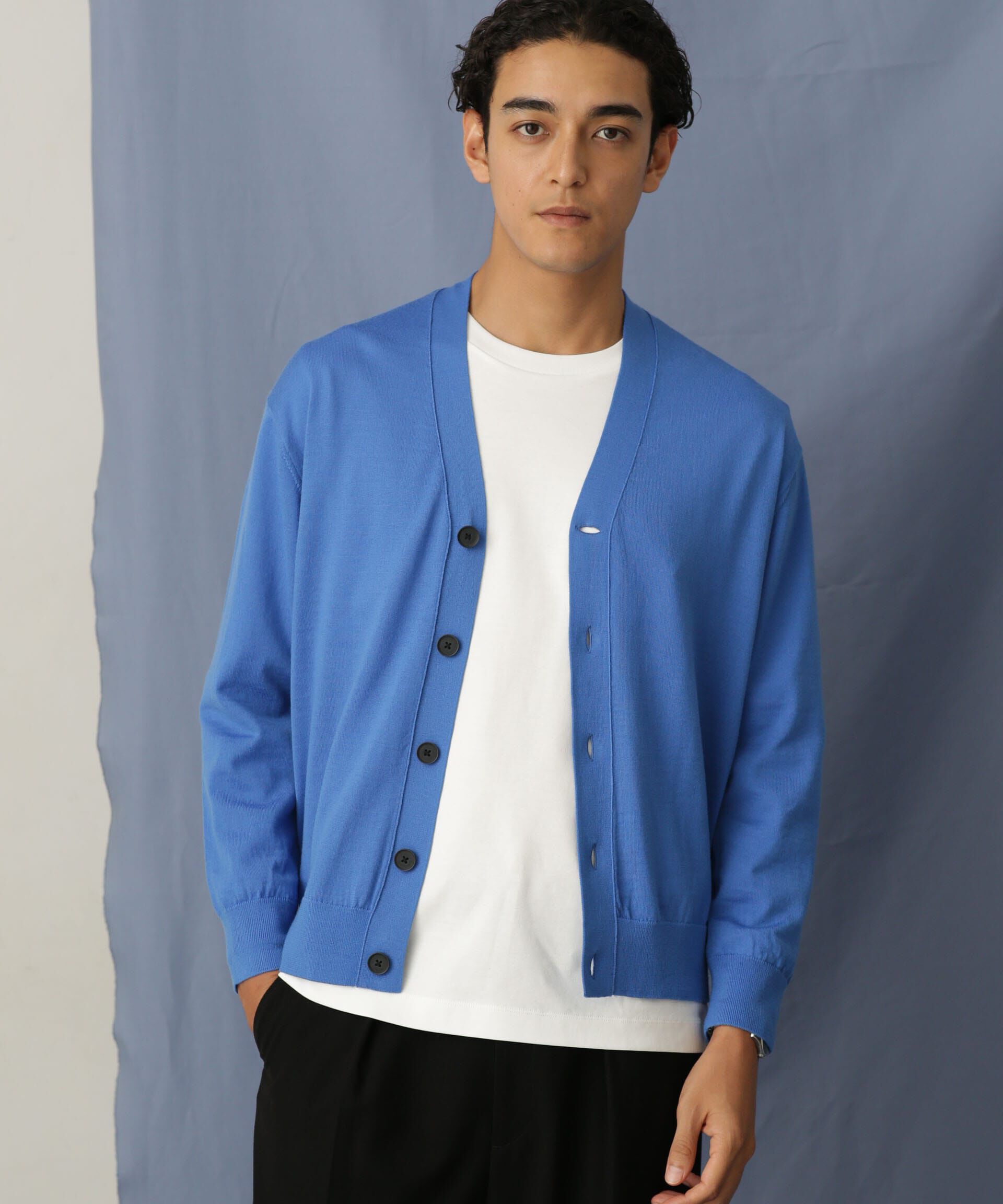 nano･universe「「毛玉レスニット」 ファインゲージＶカーディガン」|ニット・セーター|