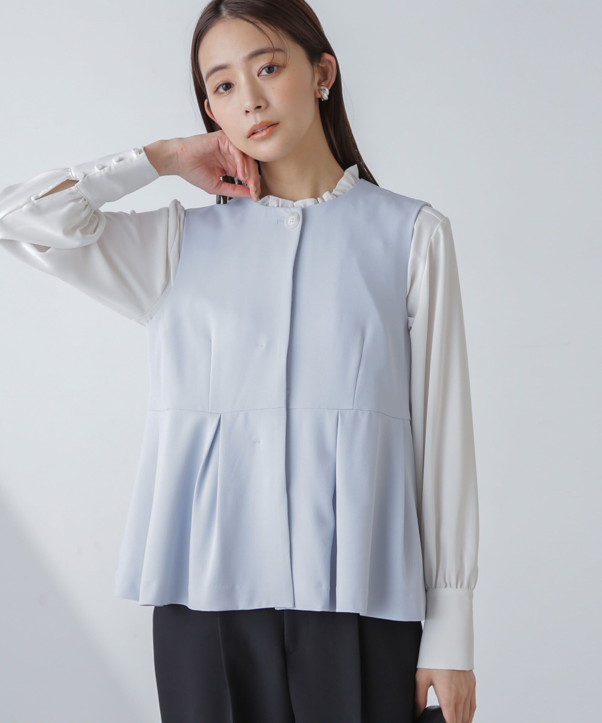 nano･universe「多機能素材ペプラムジレ(セットアップ可）」|ベスト・ジレ|