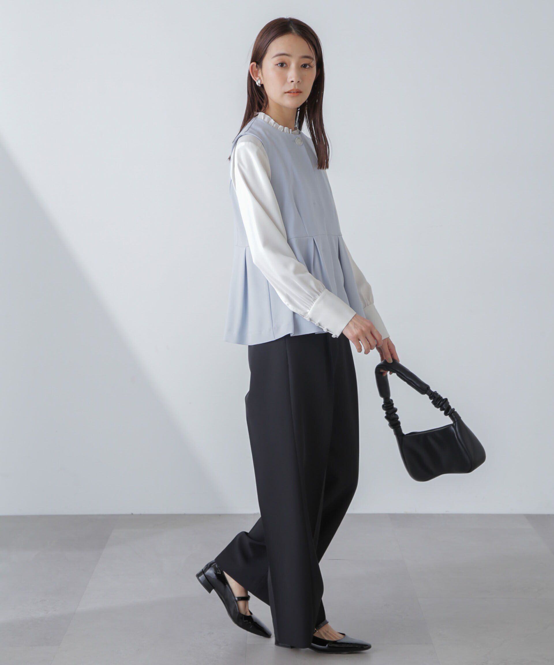 nano･universe「多機能素材ペプラムジレ(セットアップ可）」|ベスト・ジレ|