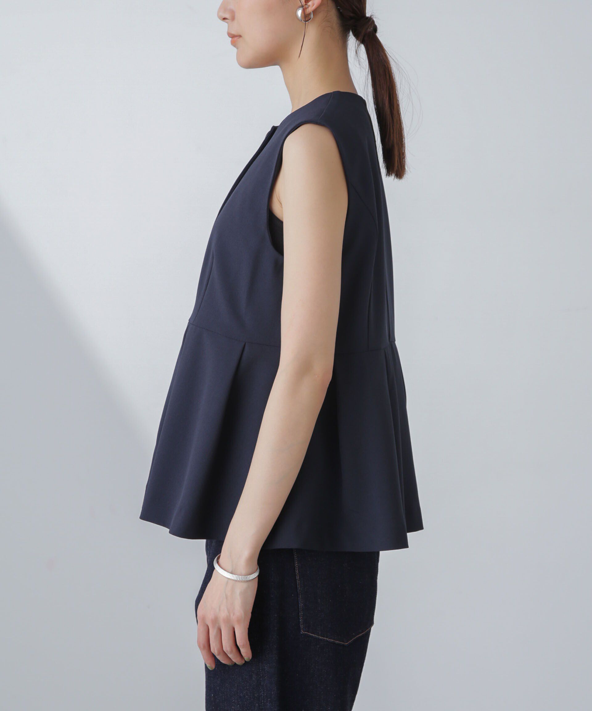 nano･universe「多機能素材ペプラムジレ(セットアップ可）」|ベスト・ジレ|