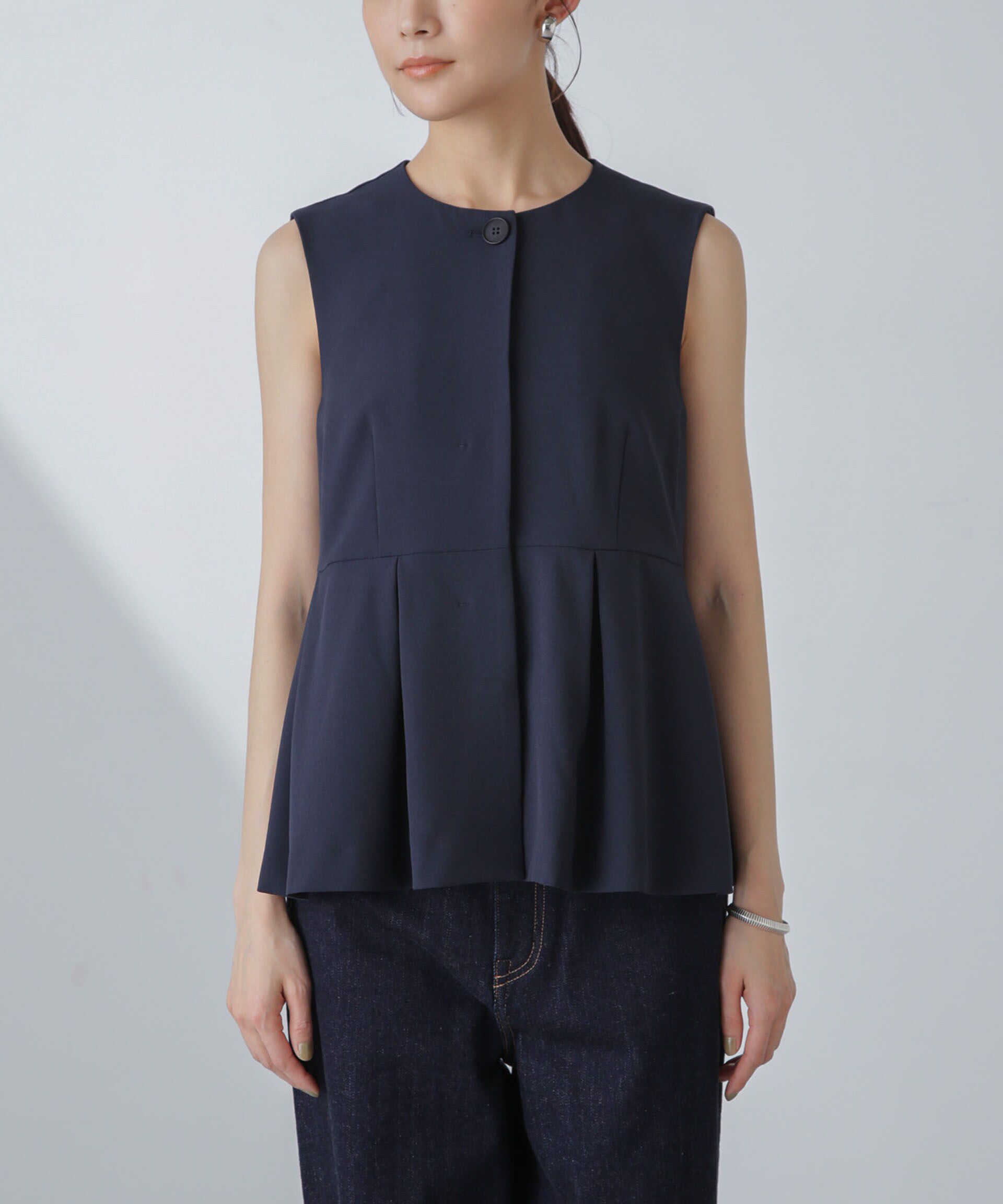 nano･universe「多機能素材ペプラムジレ(セットアップ可）」|ベスト・ジレ|