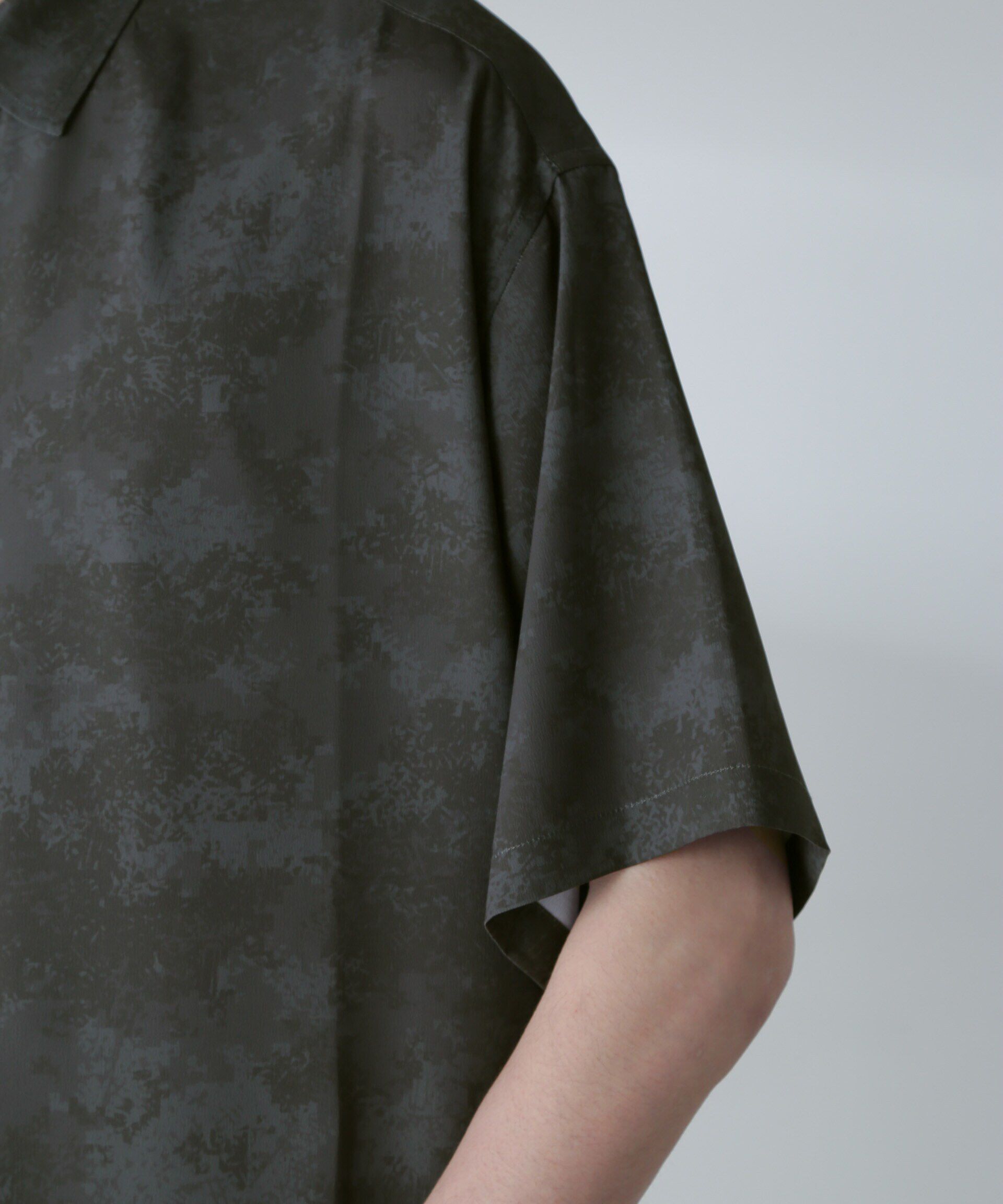 nano･universe「梨地パターンシャツ 半袖」|シャツ・ブラウス|