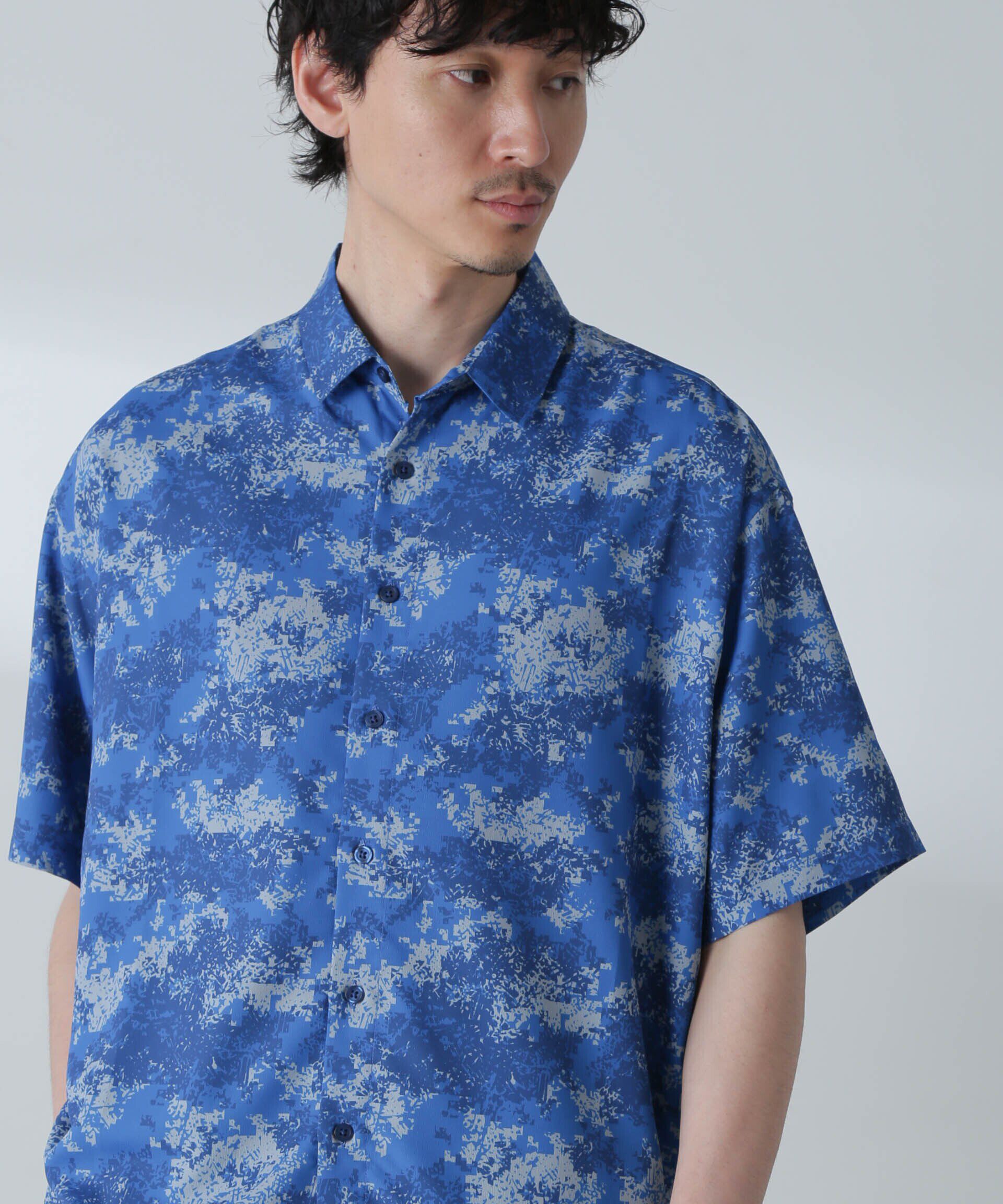 nano･universe「梨地パターンシャツ 半袖」|シャツ・ブラウス|