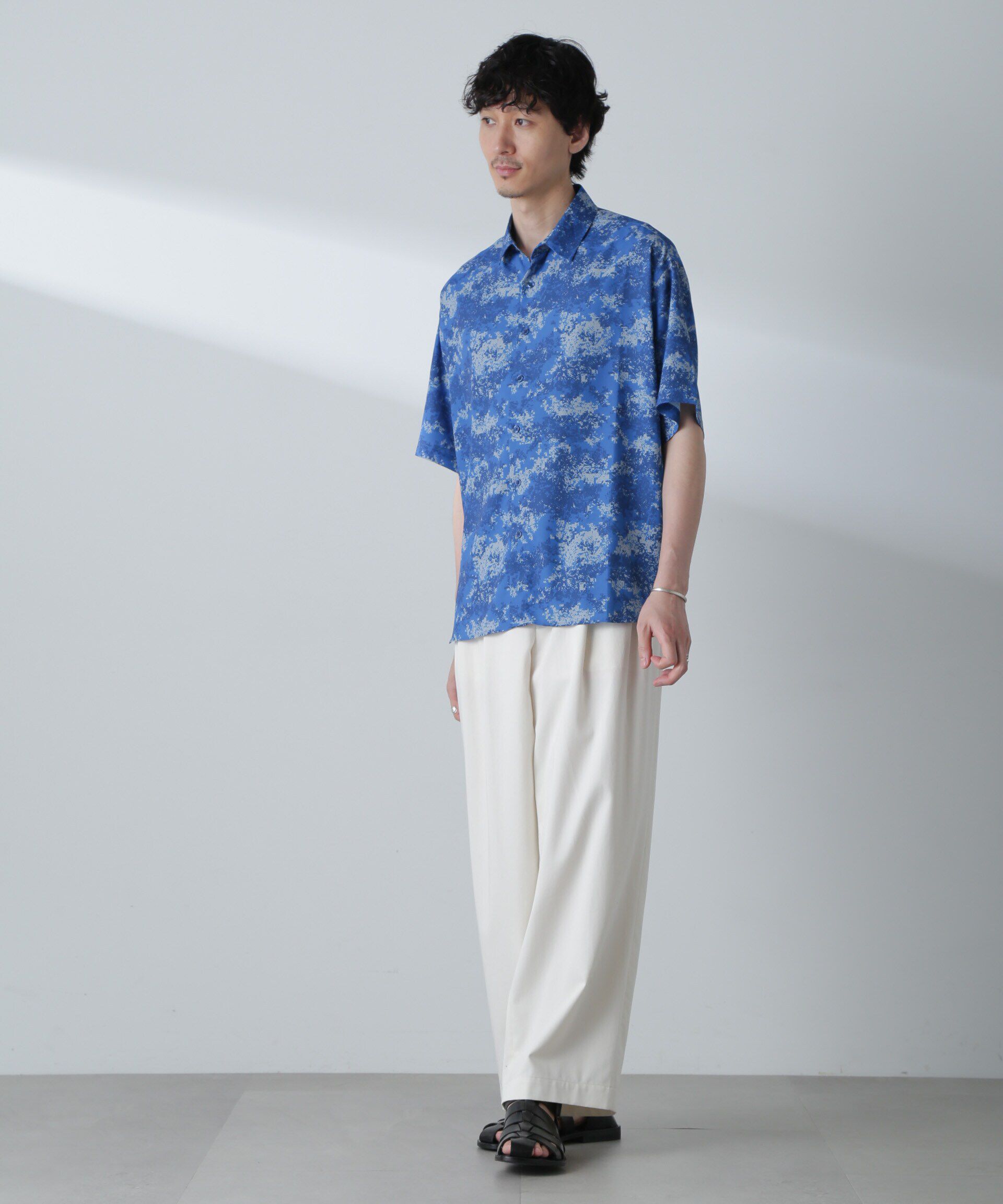 nano･universe「梨地パターンシャツ 半袖」|シャツ・ブラウス|