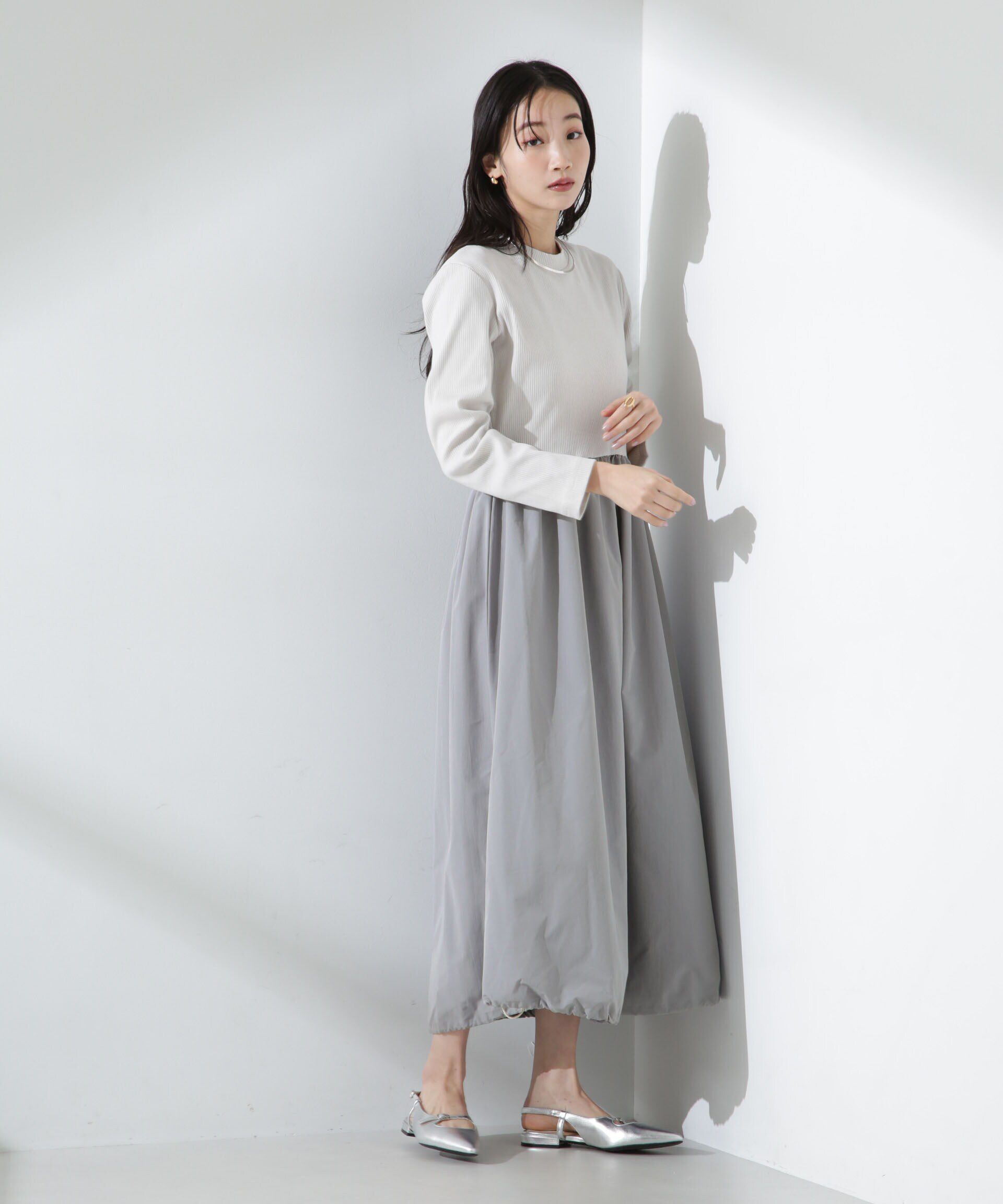 nano･universe「バルーン2WAYコンビワンピース」|ワンピース|