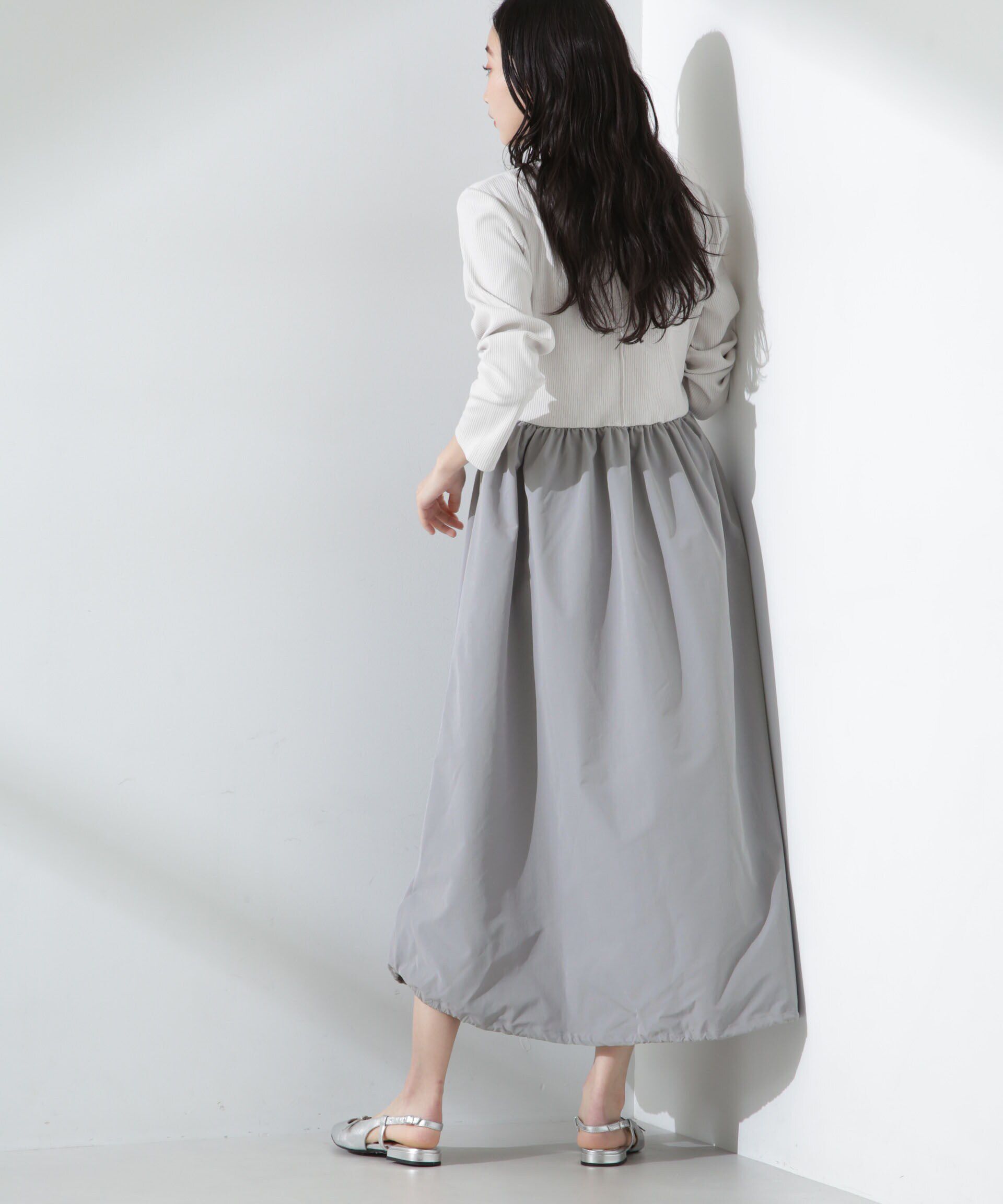 nano･universe「バルーン2WAYコンビワンピース」|ワンピース|