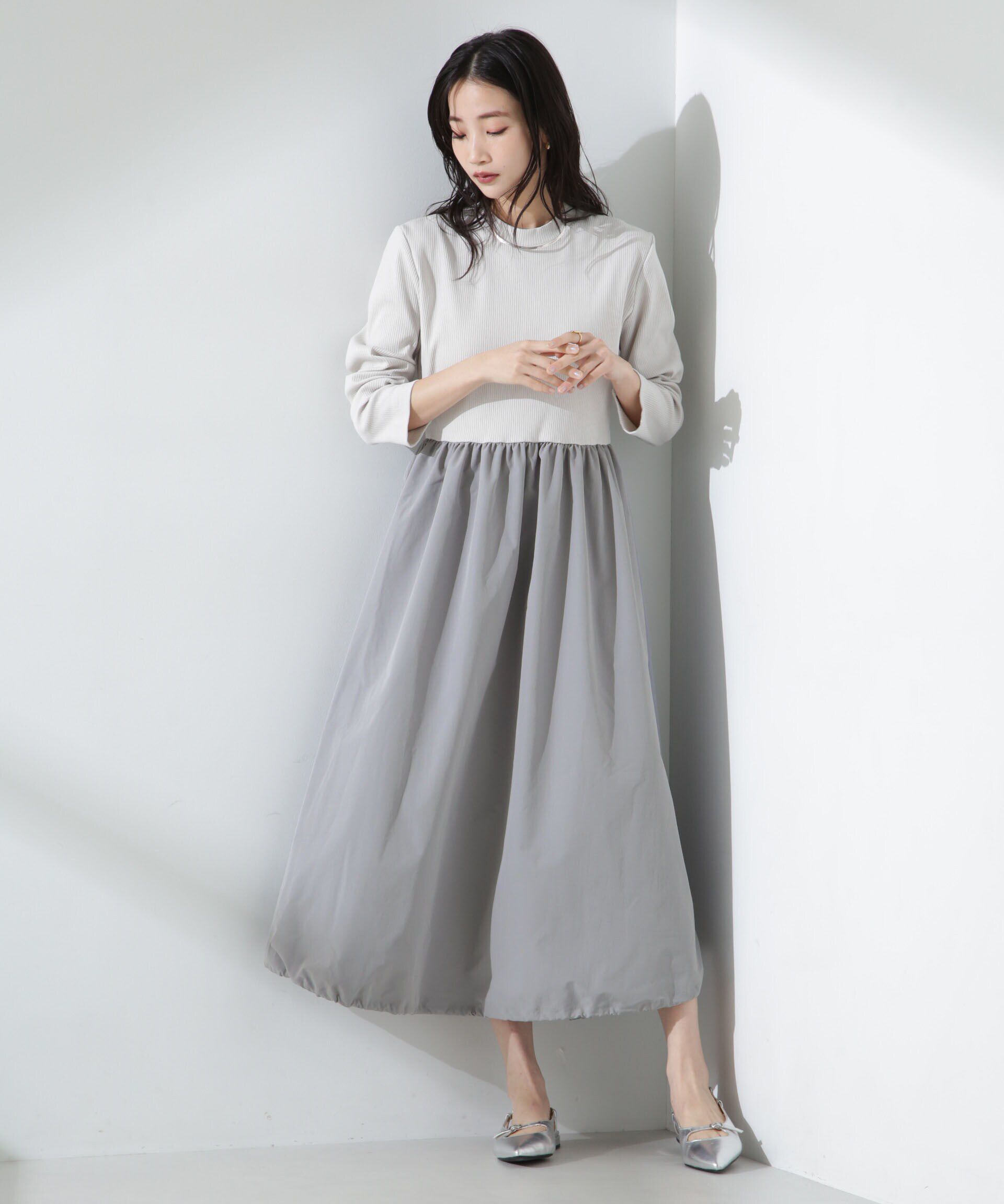 nano･universe「バルーン2WAYコンビワンピース」|ワンピース|