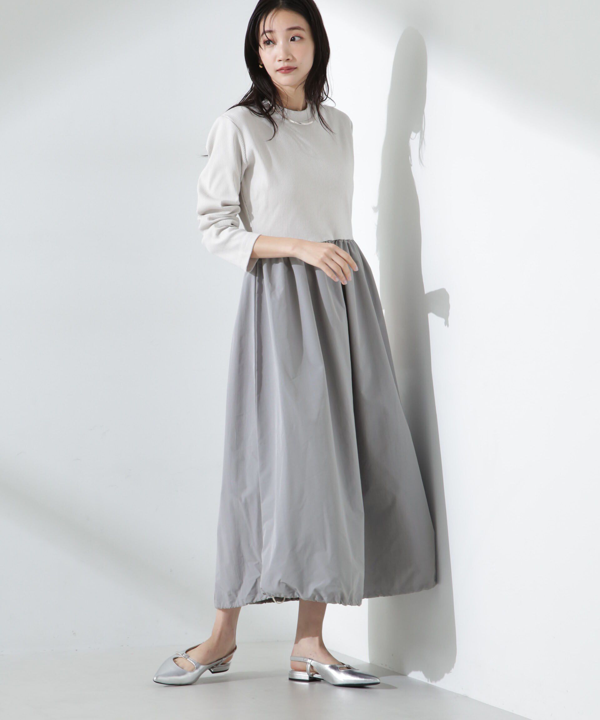 nano･universe「バルーン2WAYコンビワンピース」|ワンピース|