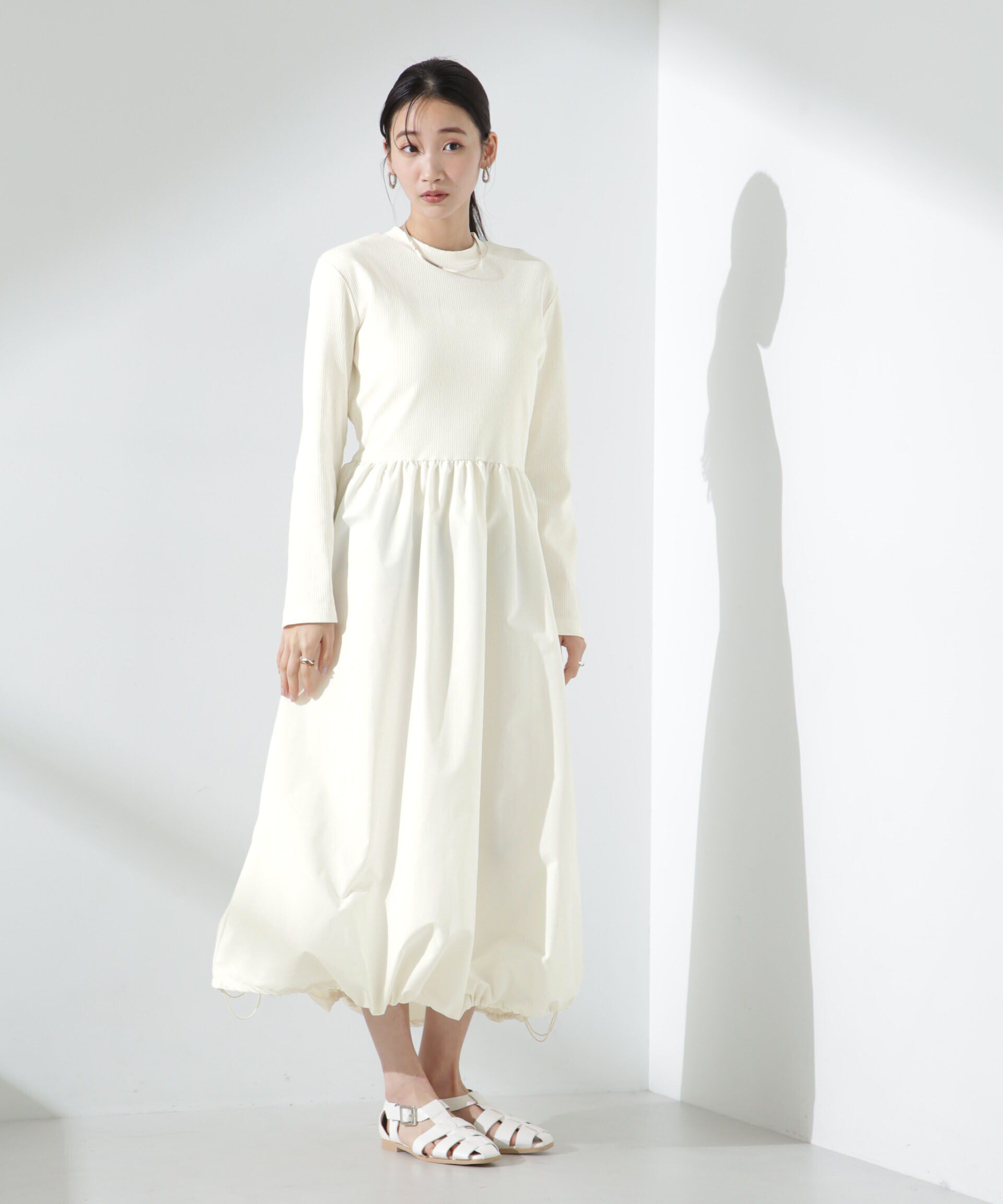 nano･universe「バルーン2WAYコンビワンピース」|ワンピース|