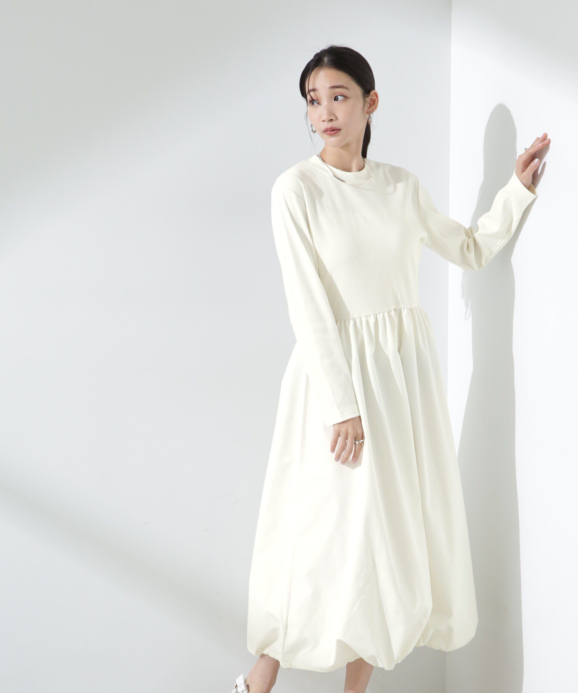 nano･universe「バルーン2WAYコンビワンピース」|ワンピース|