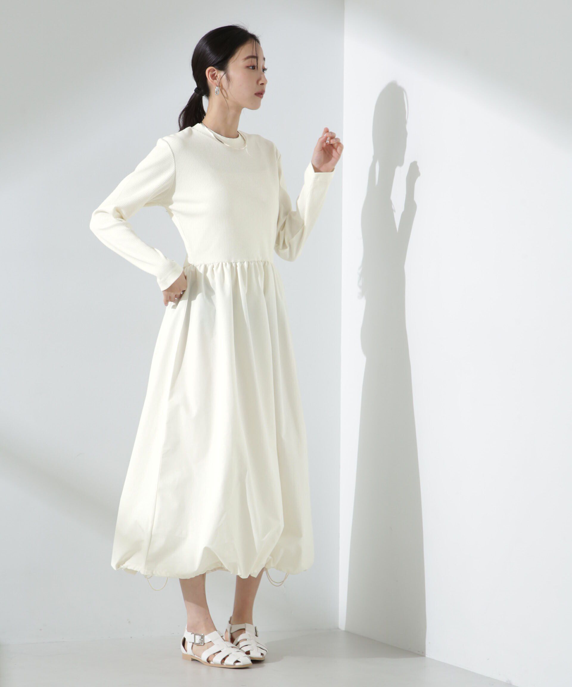 nano･universe「バルーン2WAYコンビワンピース」|ワンピース|