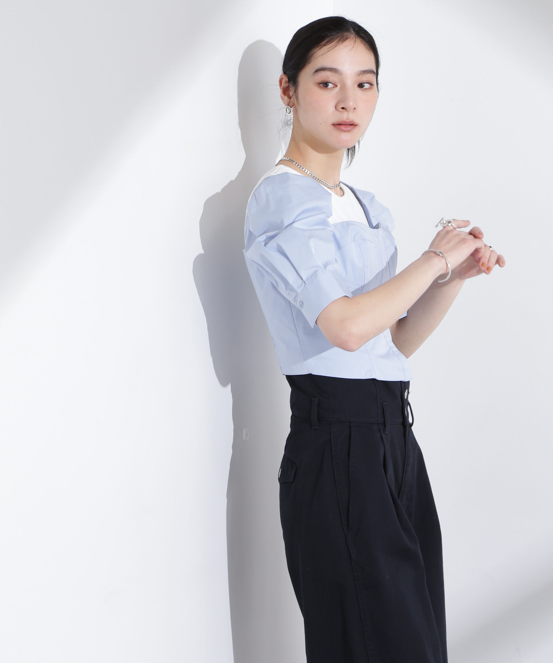 nano･universe「パフスリーブビスチェトップス」|シャツ・ブラウス|