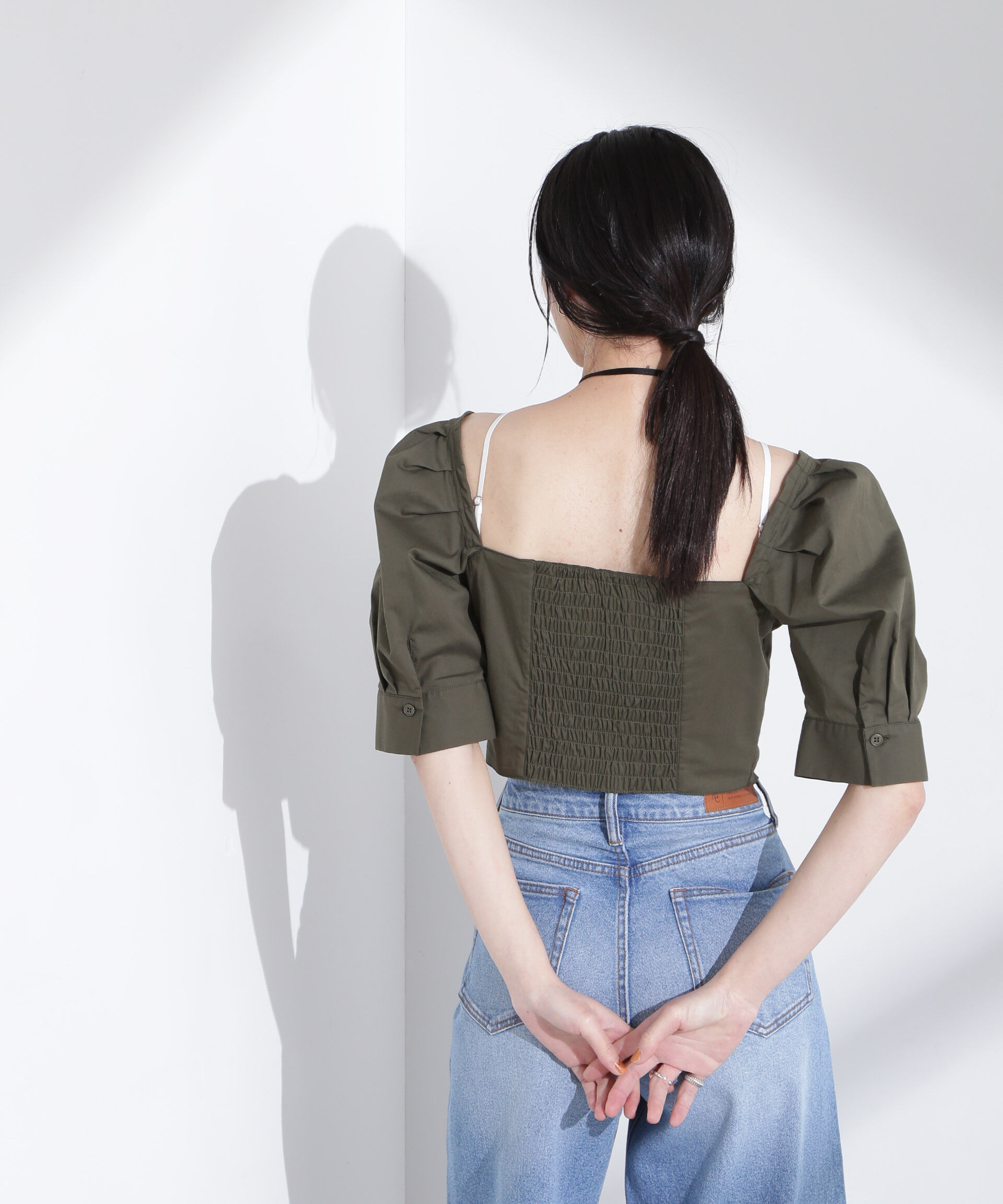 nano･universe「パフスリーブビスチェトップス」|シャツ・ブラウス|