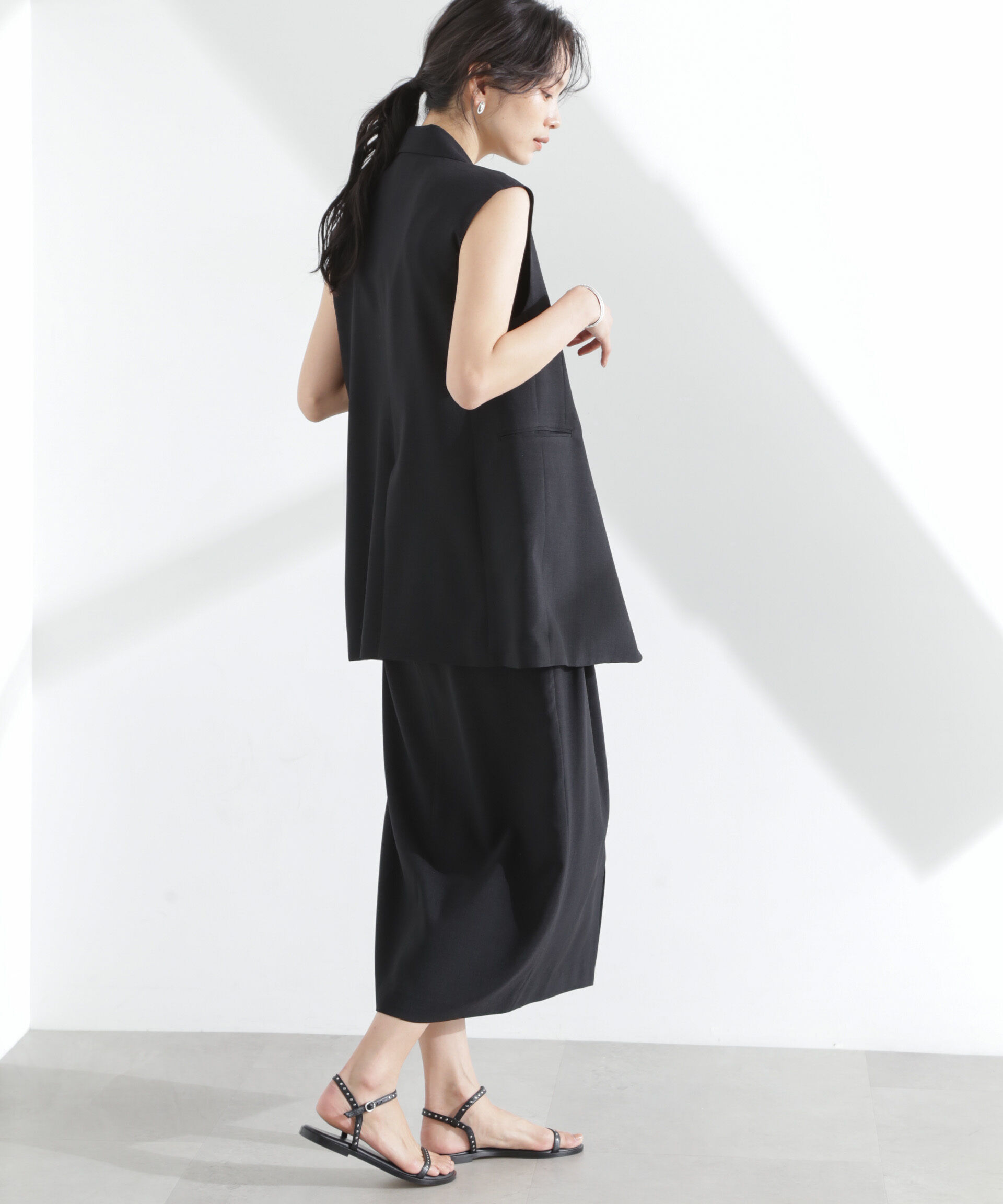 nano･universe「メランジドライ テーラードダブルジレ(セットアップ可)」|テーラードジャケット|