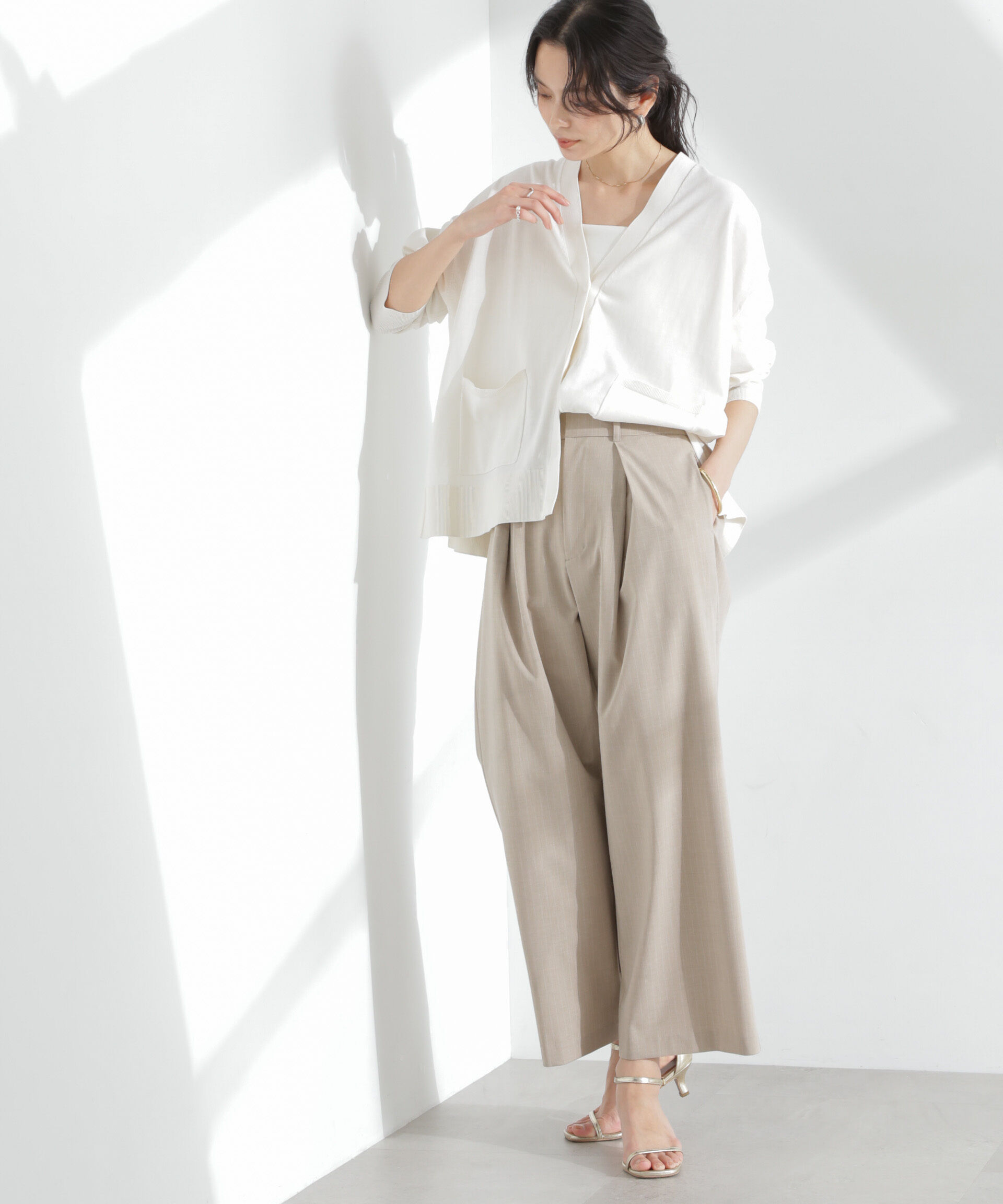 nano･universe「TEKNICO GIZAコットンオーバーカーディガン」|ニット・セーター|