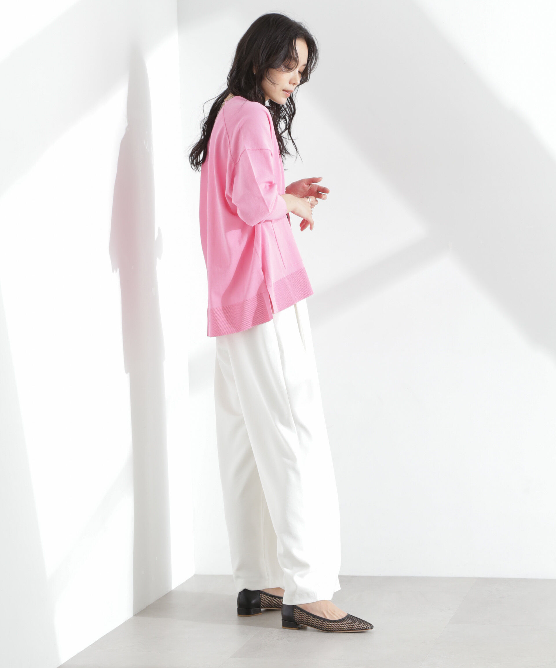 nano･universe「TEKNICO GIZAコットンオーバーカーディガン」|ニット・セーター|