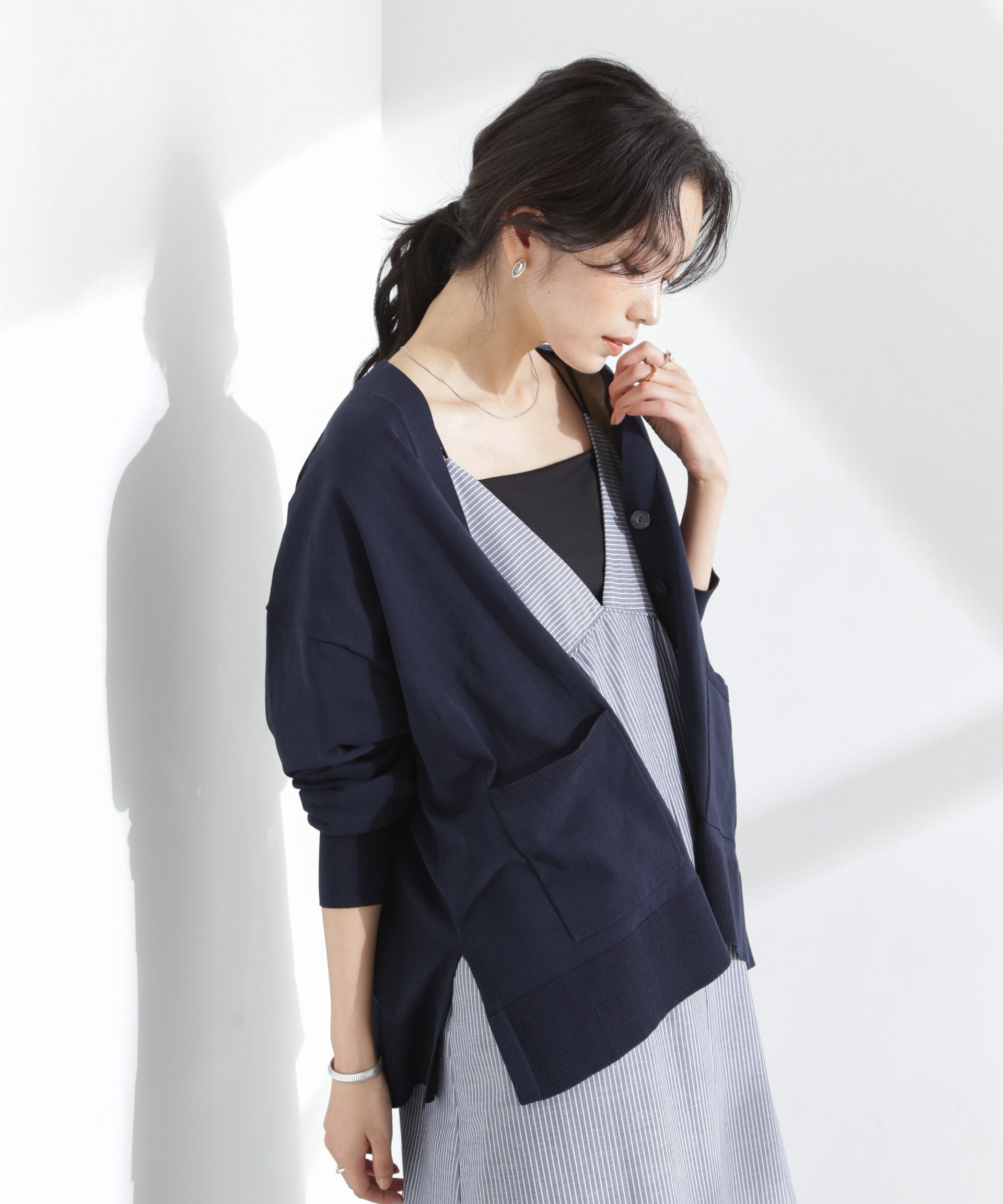 nano･universe「TEKNICO GIZAコットンオーバーカーディガン」|ニット・セーター|