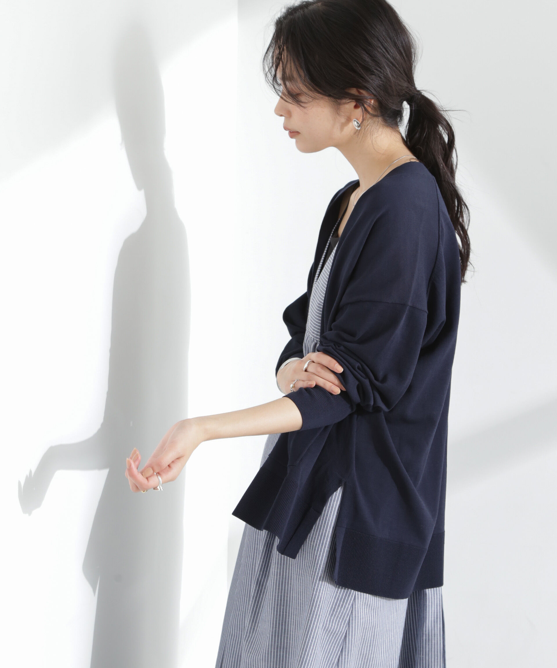 nano･universe「TEKNICO GIZAコットンオーバーカーディガン」|ニット・セーター|