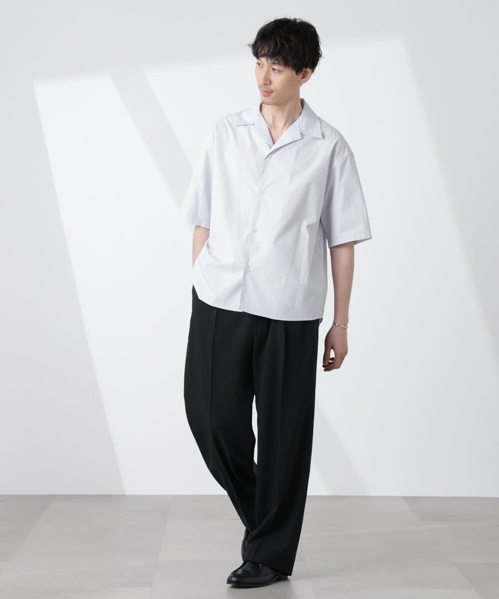 nano･universe「「大人のワイドシャツ」オープンカラー 半袖」|シャツ・ブラウス|