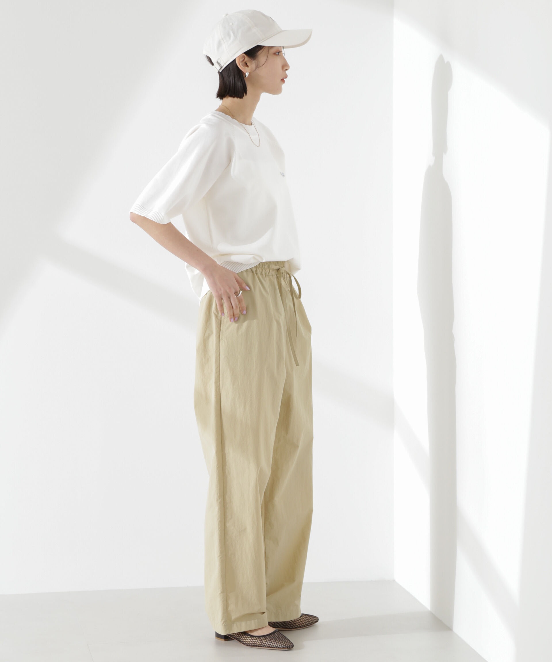 nano･universe「タスランワイドイージーパンツ」|チノ|