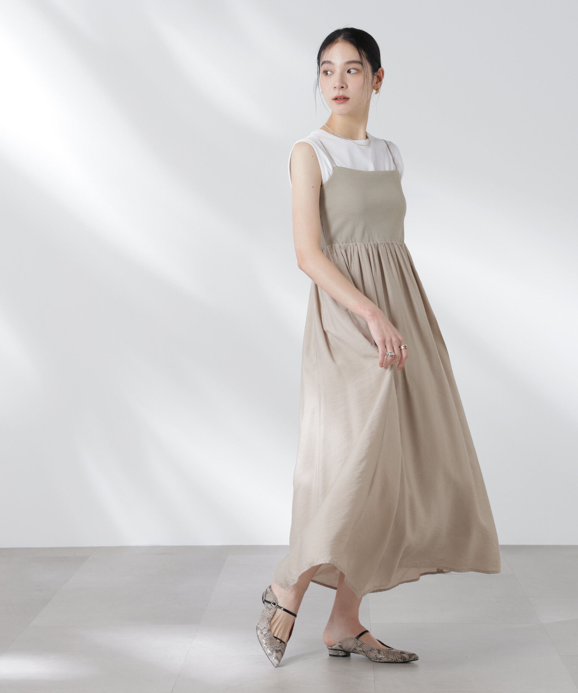 nano･universe「リブドッキング2wayキャミワンピース」|ワンピース|