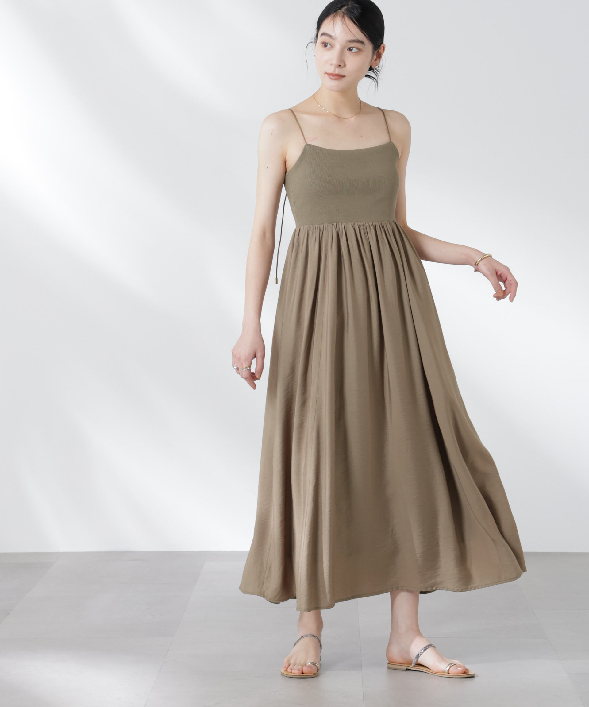 nano･universe「リブドッキング2wayキャミワンピース」|ワンピース|モカ3