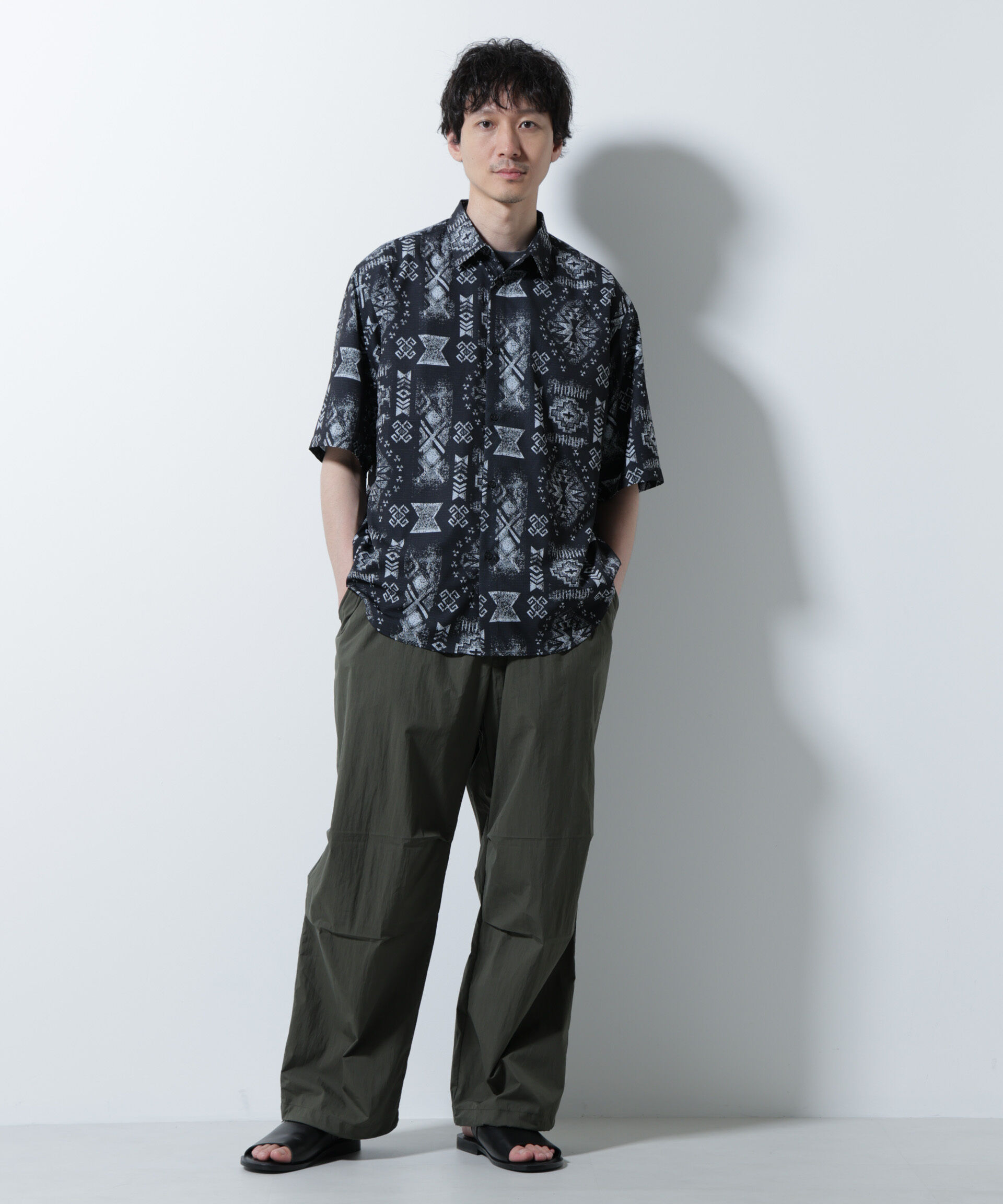 nano･universe「デジタルプリントシャツ 半袖」|シャツ・ブラウス|