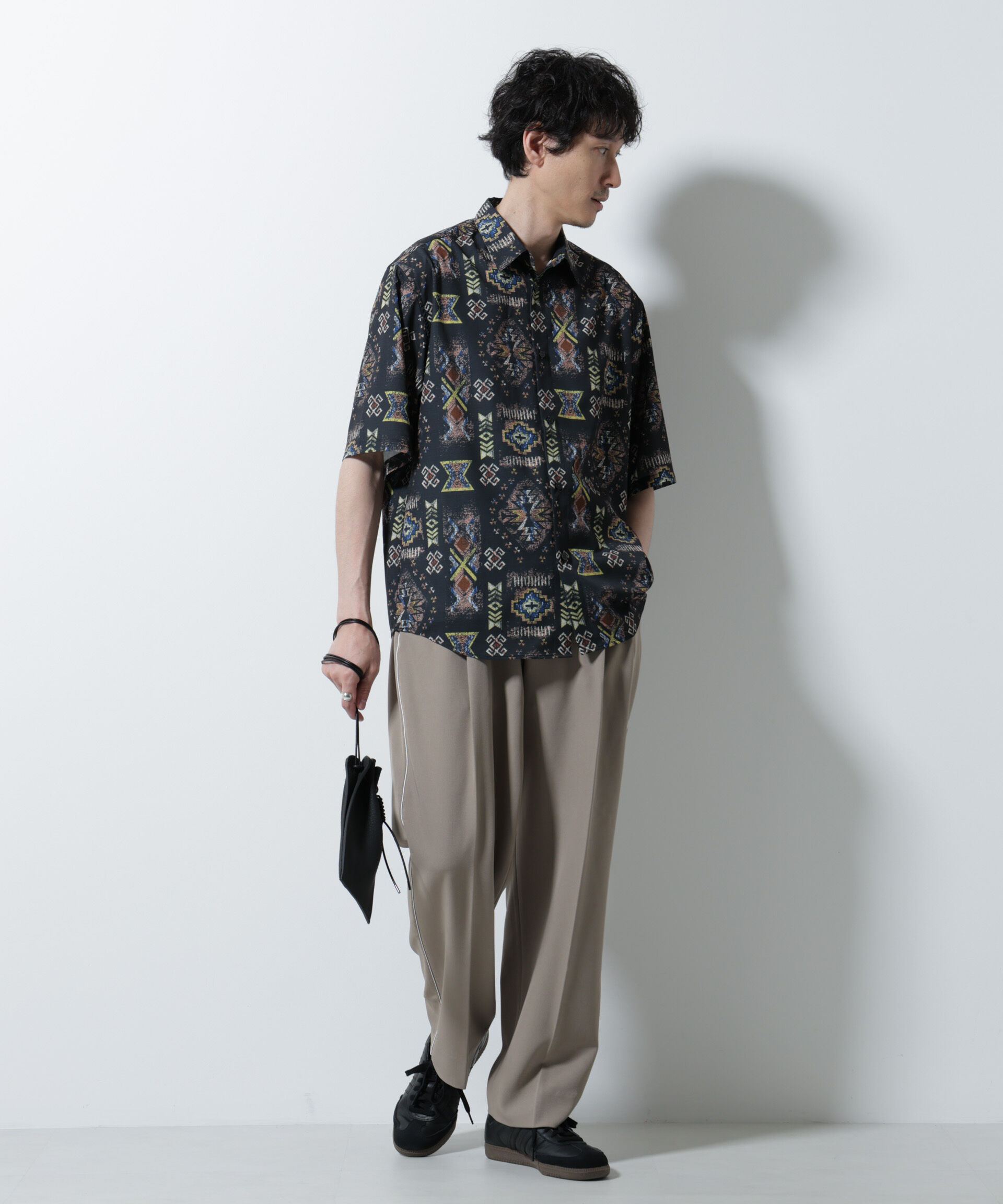 nano･universe「デジタルプリントシャツ 半袖」|シャツ・ブラウス|