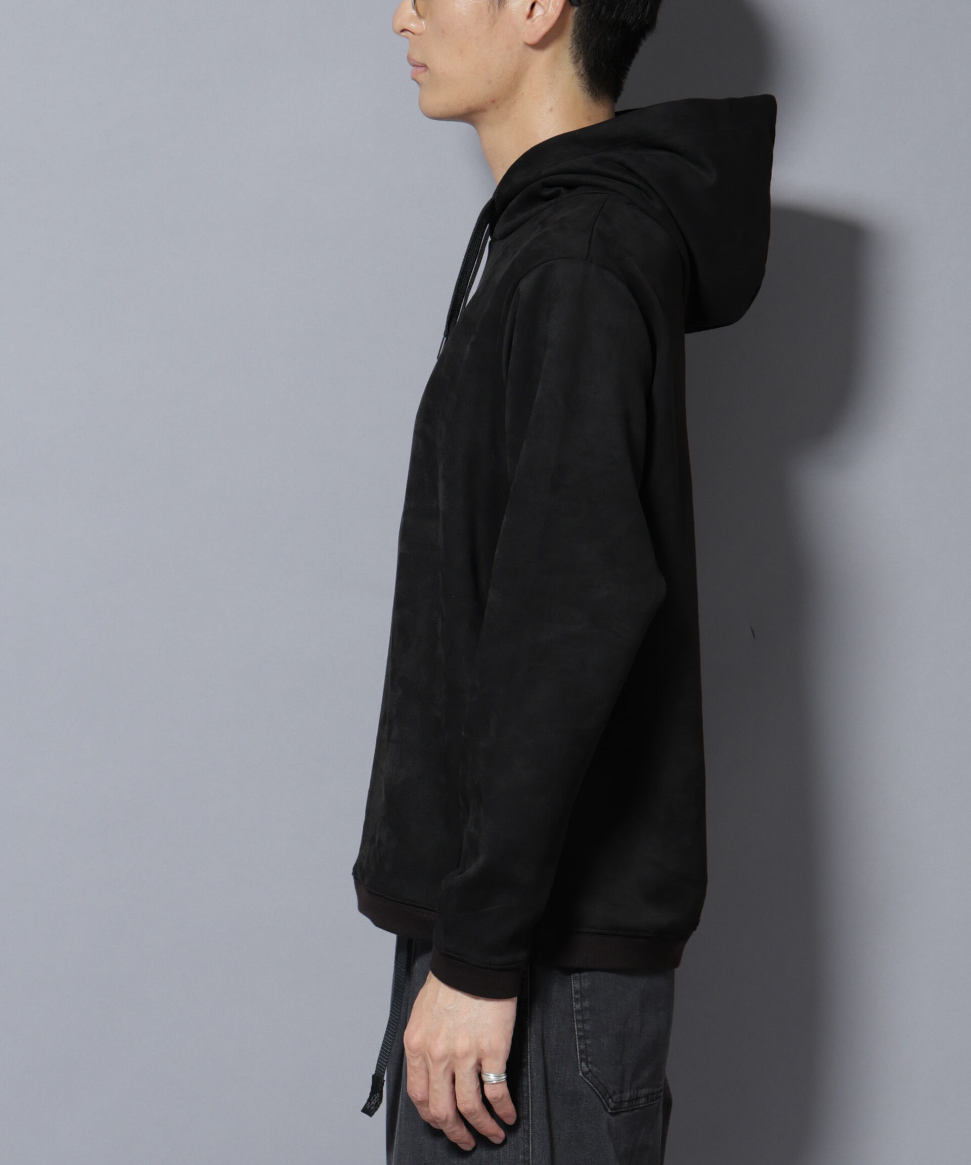 nano･universe「フェイクスエードフーディー 長袖」|Tシャツ・カットソー|