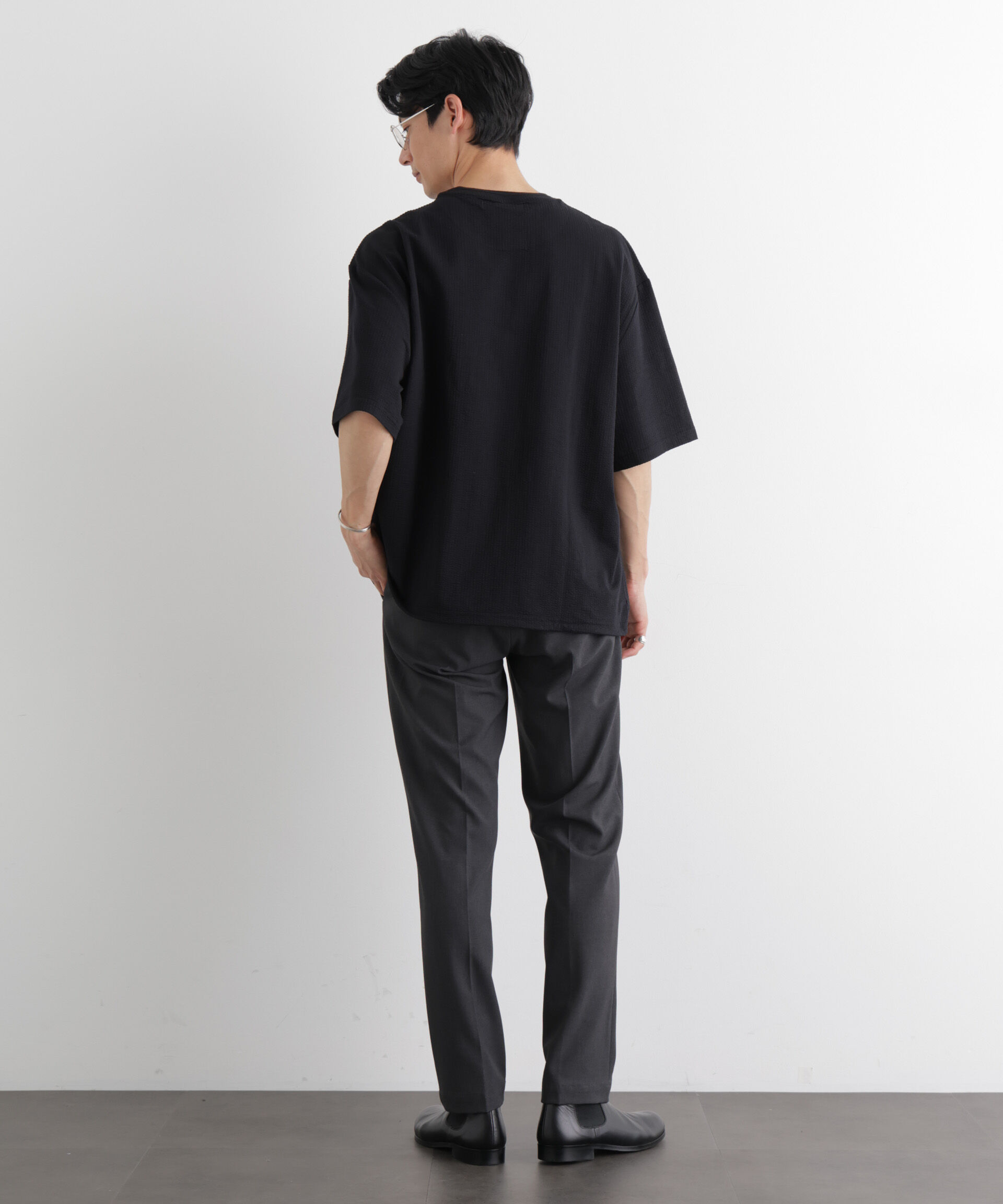 nano･universe「シルケットサッカーワイドTシャツ 半袖」|Tシャツ・カットソー|