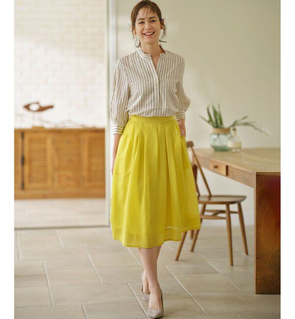 組曲「【WEB限定】ナイロンレーヨン スキッパーブラウス」|シャツ・ブラウス|