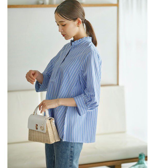 組曲「【WEB限定】ナイロンレーヨン スキッパーブラウス」|シャツ・ブラウス|