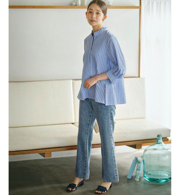 組曲「【WEB限定】ナイロンレーヨン スキッパーブラウス」|シャツ・ブラウス|